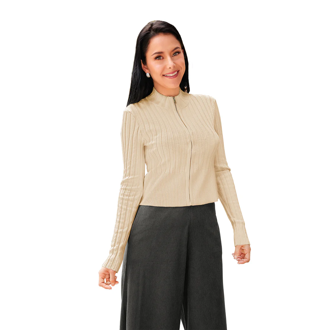 SUÉTER BEIGE DE RIB 90956