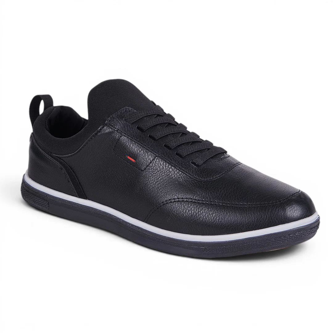 TENIS CASUAL LISO CON DETALLE MÍNIMO NEGRO 54201