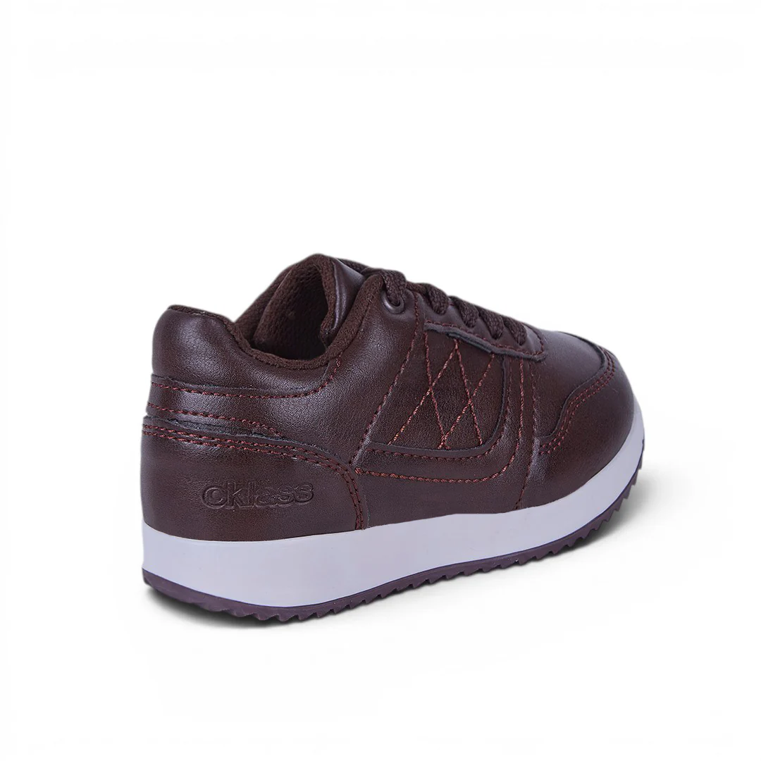 TENIS CON PESPUNTES DECORATIVOS CAFÉ 72240 - Image 3