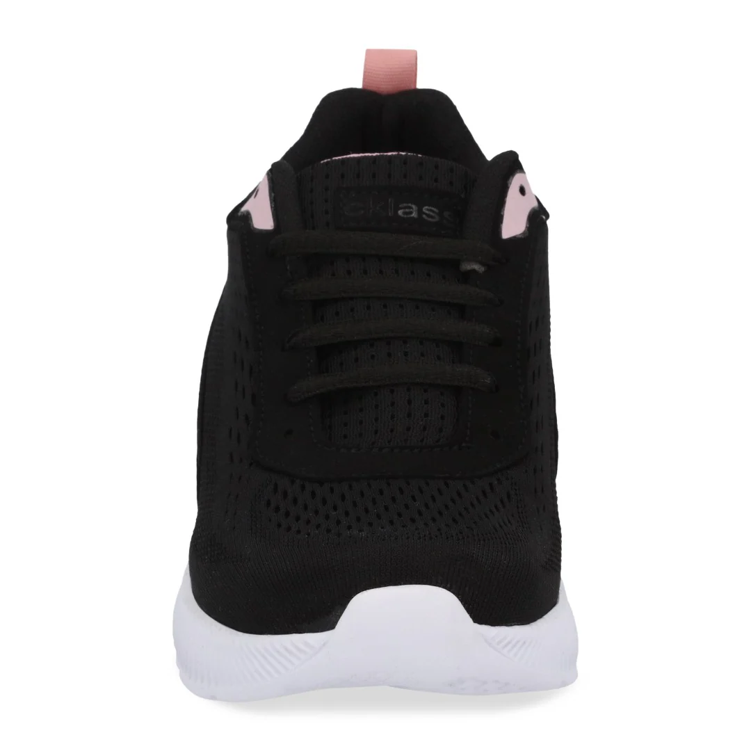 TENIS DE PISO MUJER NEGRO CON CINTAS 03267 - Image 4
