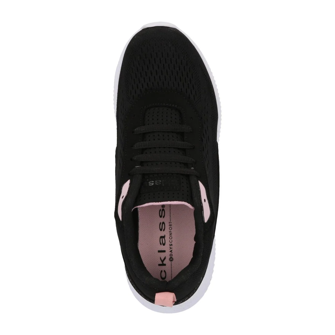 TENIS DE PISO MUJER NEGRO CON CINTAS 03267 - Image 5