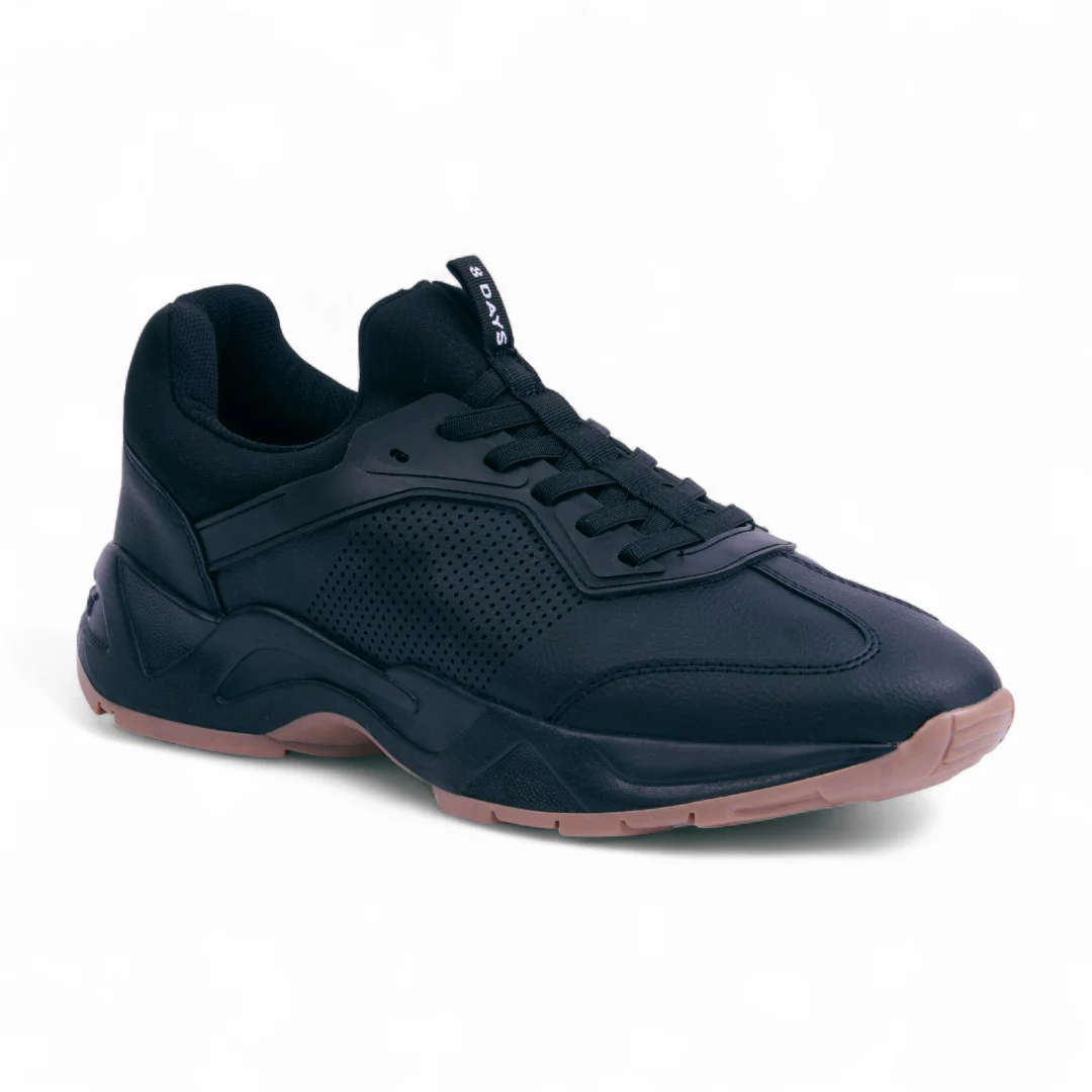 TENIS DE PISO NEGRO SINTÉTICO 00313
