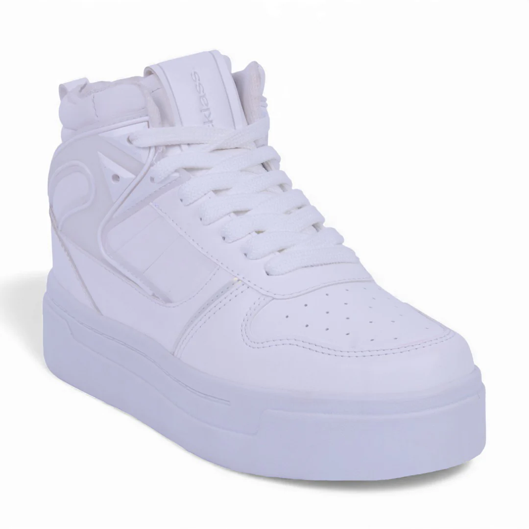 TENIS DE PLATAFORMA BLANCO ABOTINADO Y ABULLONADO 03932