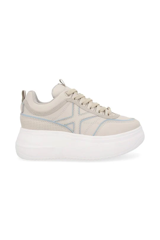 TENIS DE PLATAFORMA GRIS CON CINTAS 32839 - Image 2