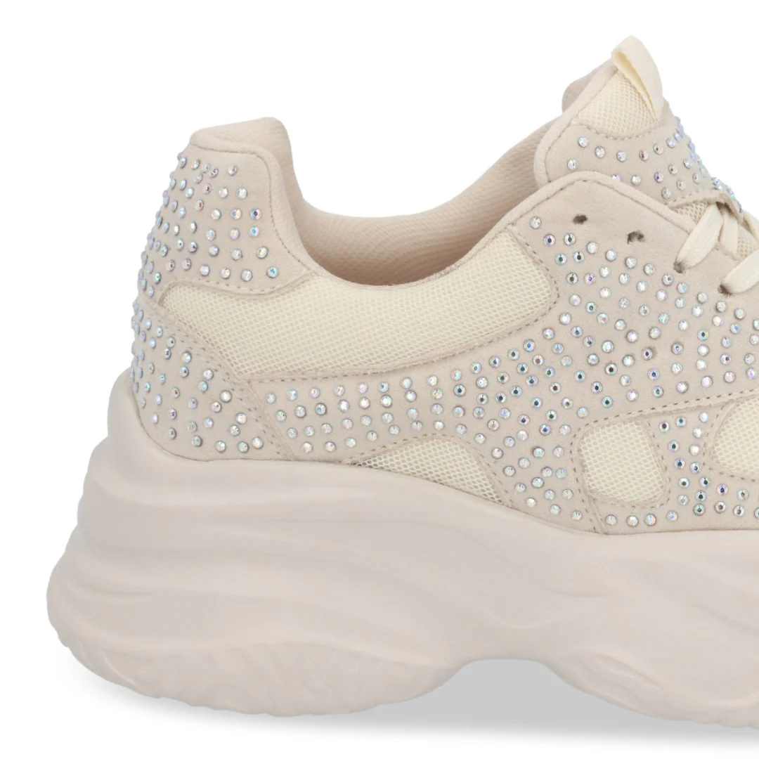 TENIS DE PLATAFORMA HUESO CON PIEDRAS 56223 - Image 6