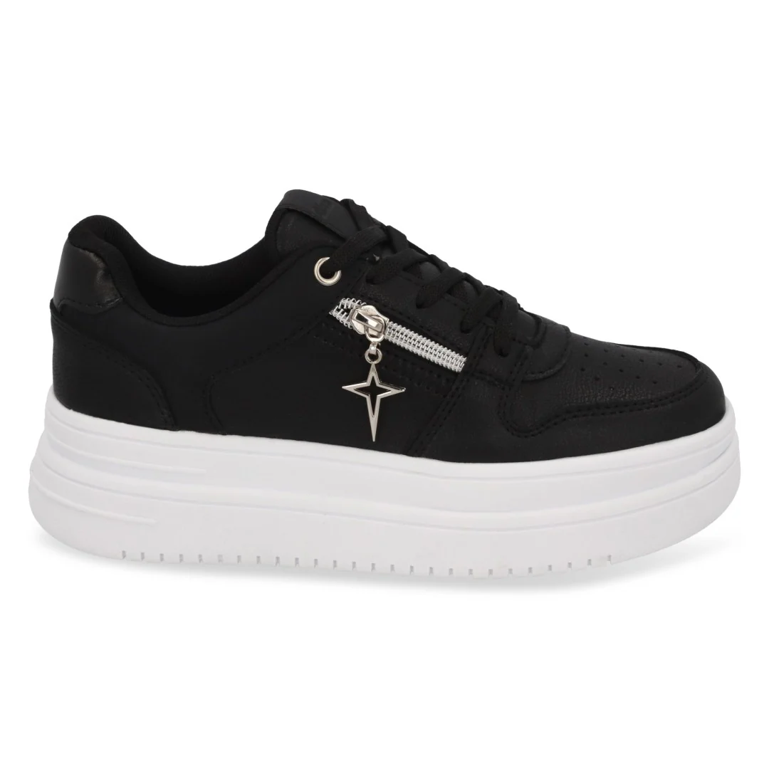 TENIS DE PLATAFORMA NEGRO CON CIERRE 50511 - Image 2