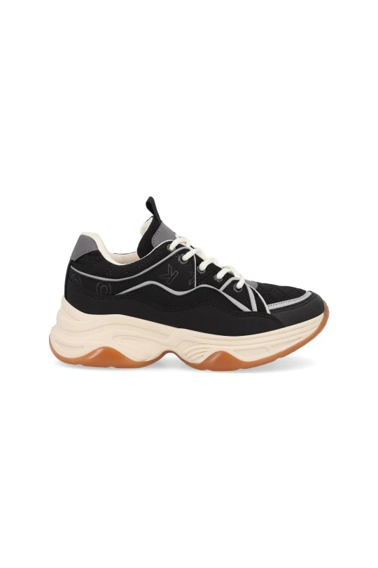TENIS DE PLATAFORMA NEGRO CON CINTAS 20751 - Image 2