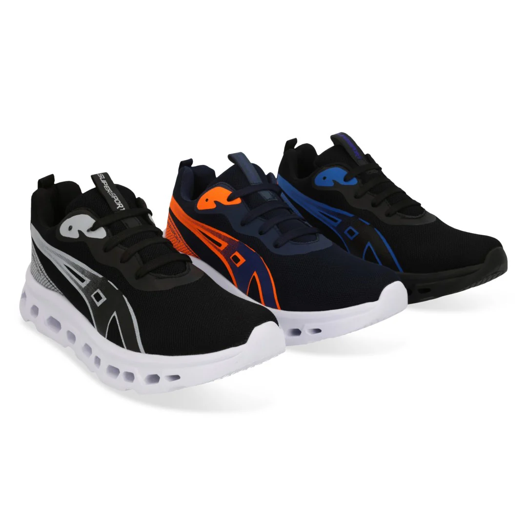 TENIS DEPORTIVO SUPER SPORT NARANJA, AZUL Y GRIS 60359