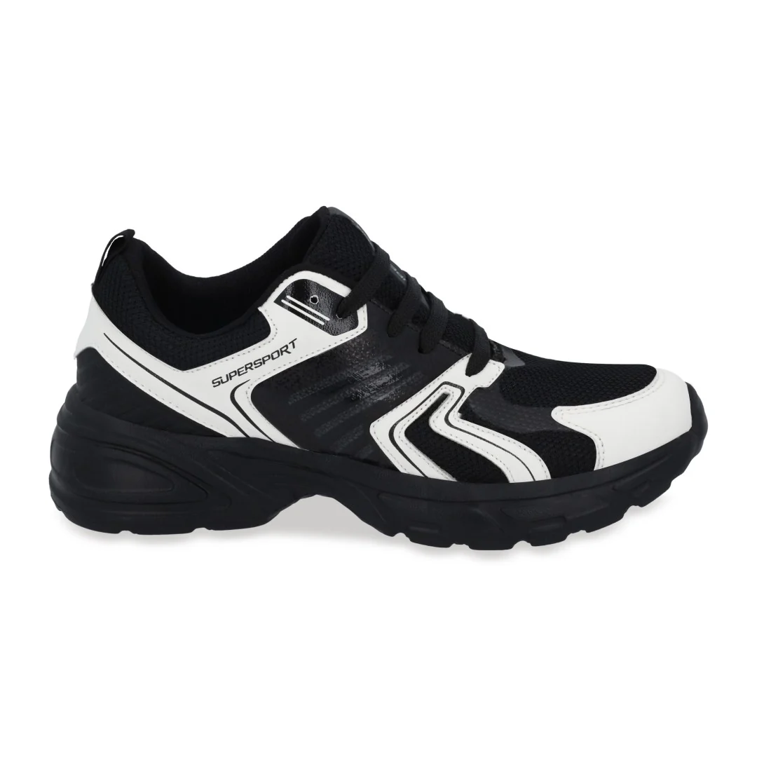 TENIS SUPERSPORT DE DAMA EN COLOR BLANCO/NEGRO 68353 - Image 2
