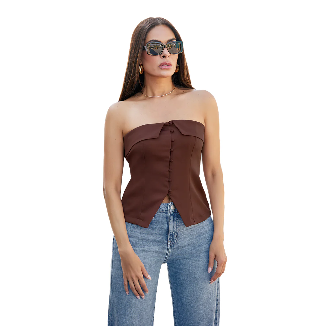 TOP CAFÉ STRAPLESS 14892
