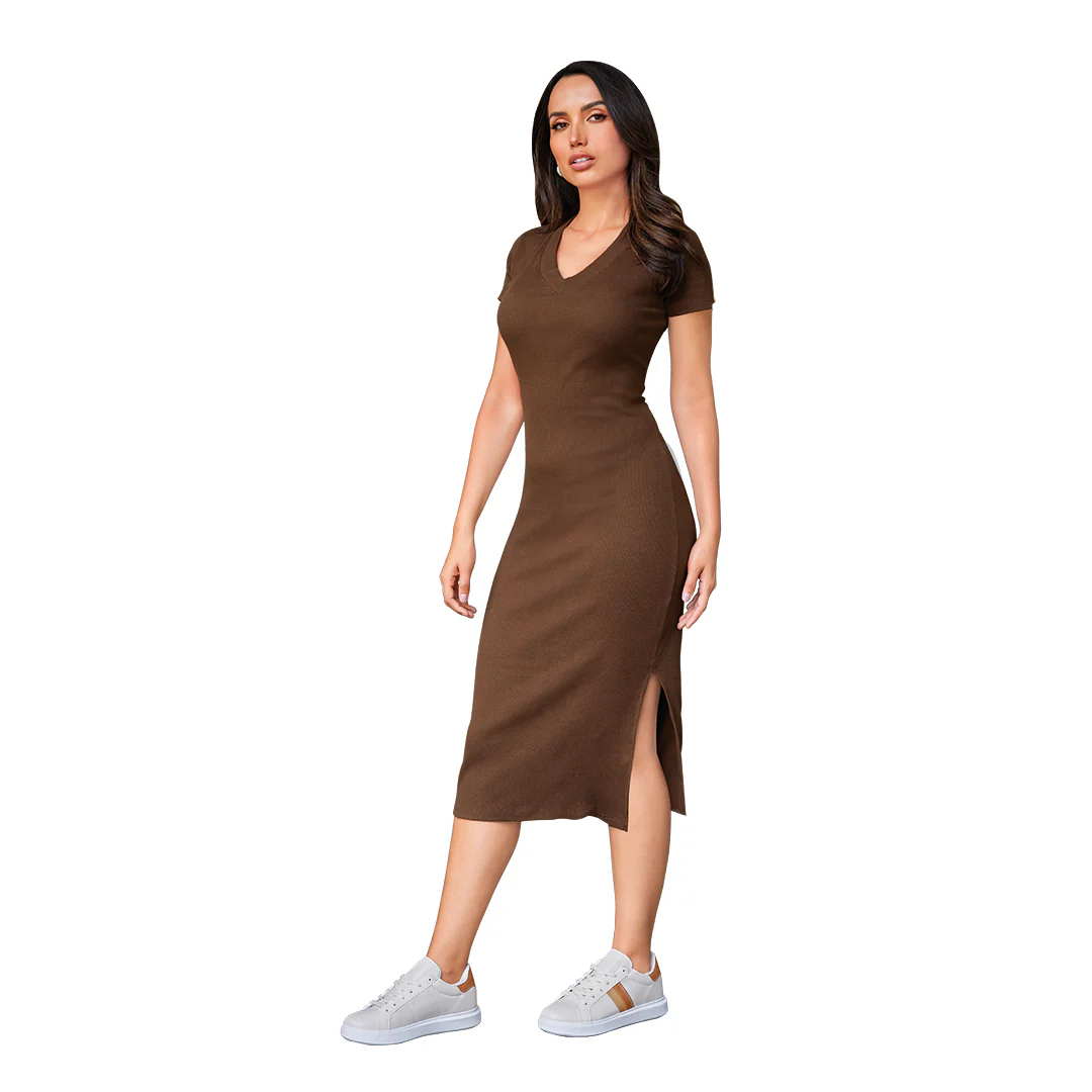 VESTIDO CAFÉ MIDI 54636