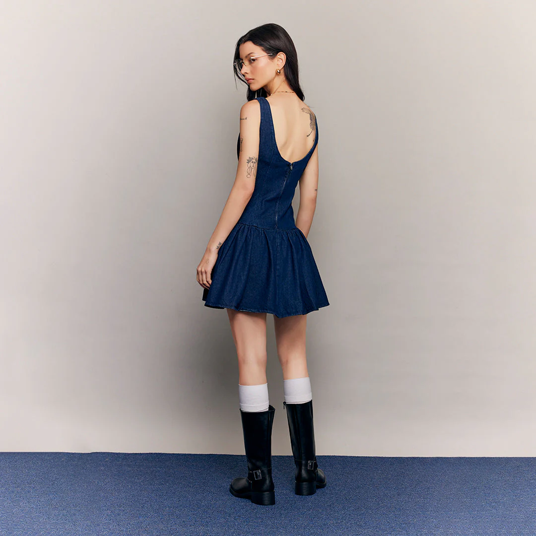 VESTIDO DENIM CORTE A MEZCLILLA 92147 - Image 3