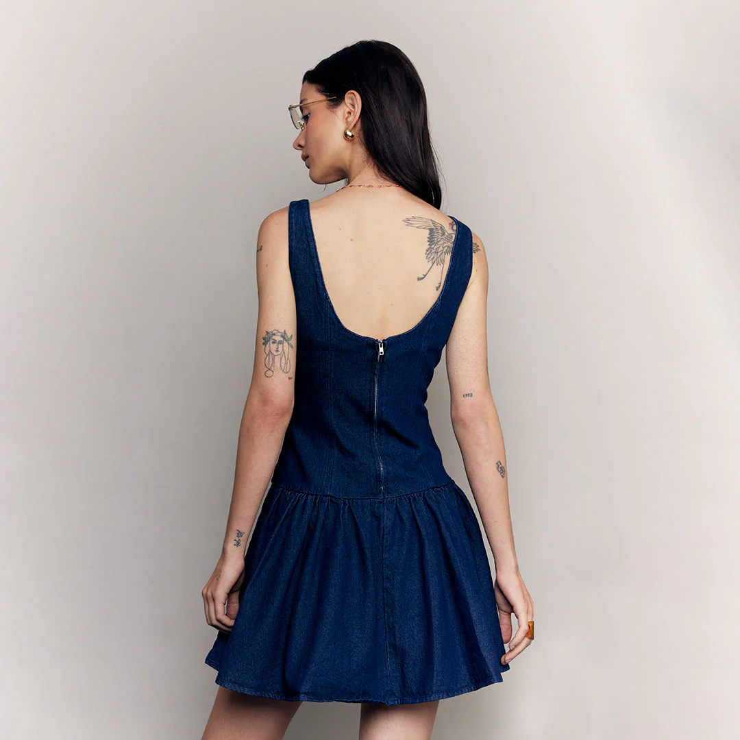 VESTIDO DENIM CORTE A MEZCLILLA 92147 - Image 4