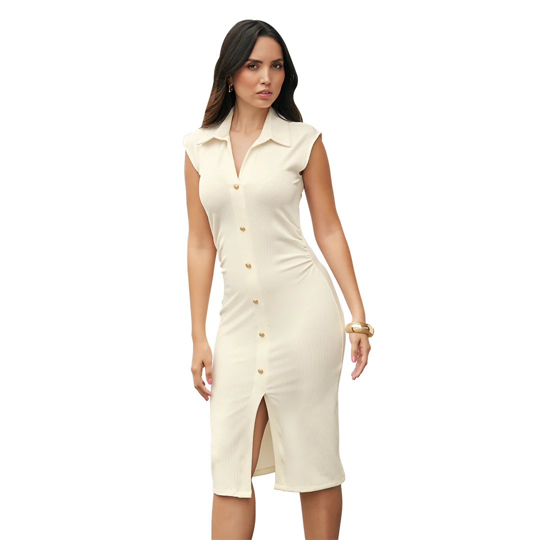VESTIDO IVORY CAMISERO 40576