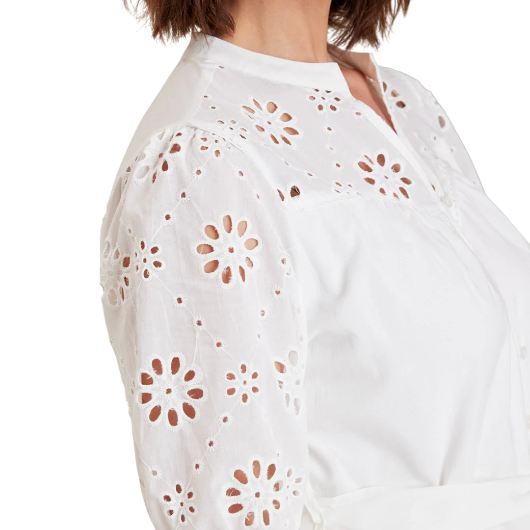 VESTIDO IVORY CAMPESINO CON TIRA BORDADA 92635 - Image 3