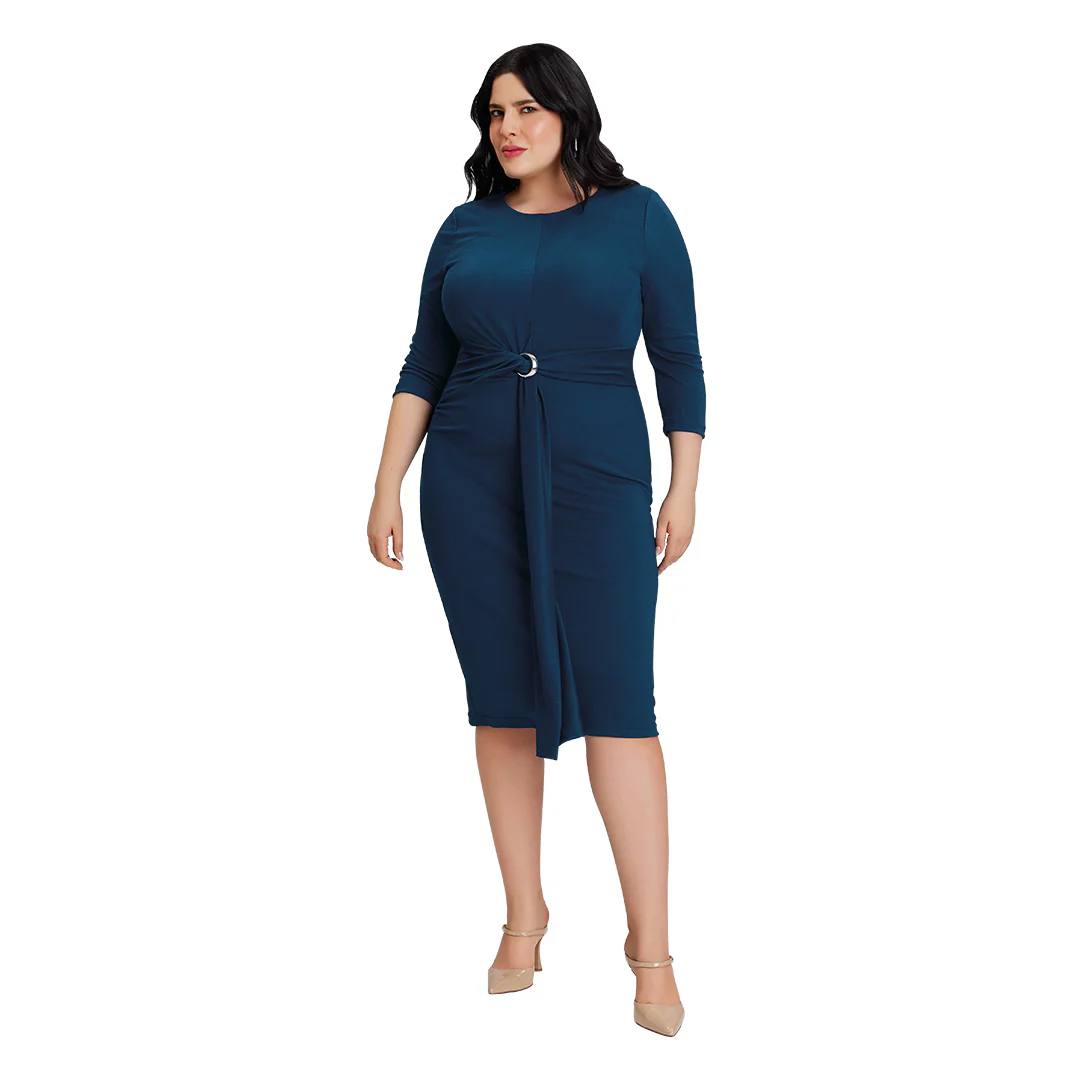 VESTIDO MARINO BODYCON CON HERRAJE 93061 - Image 2