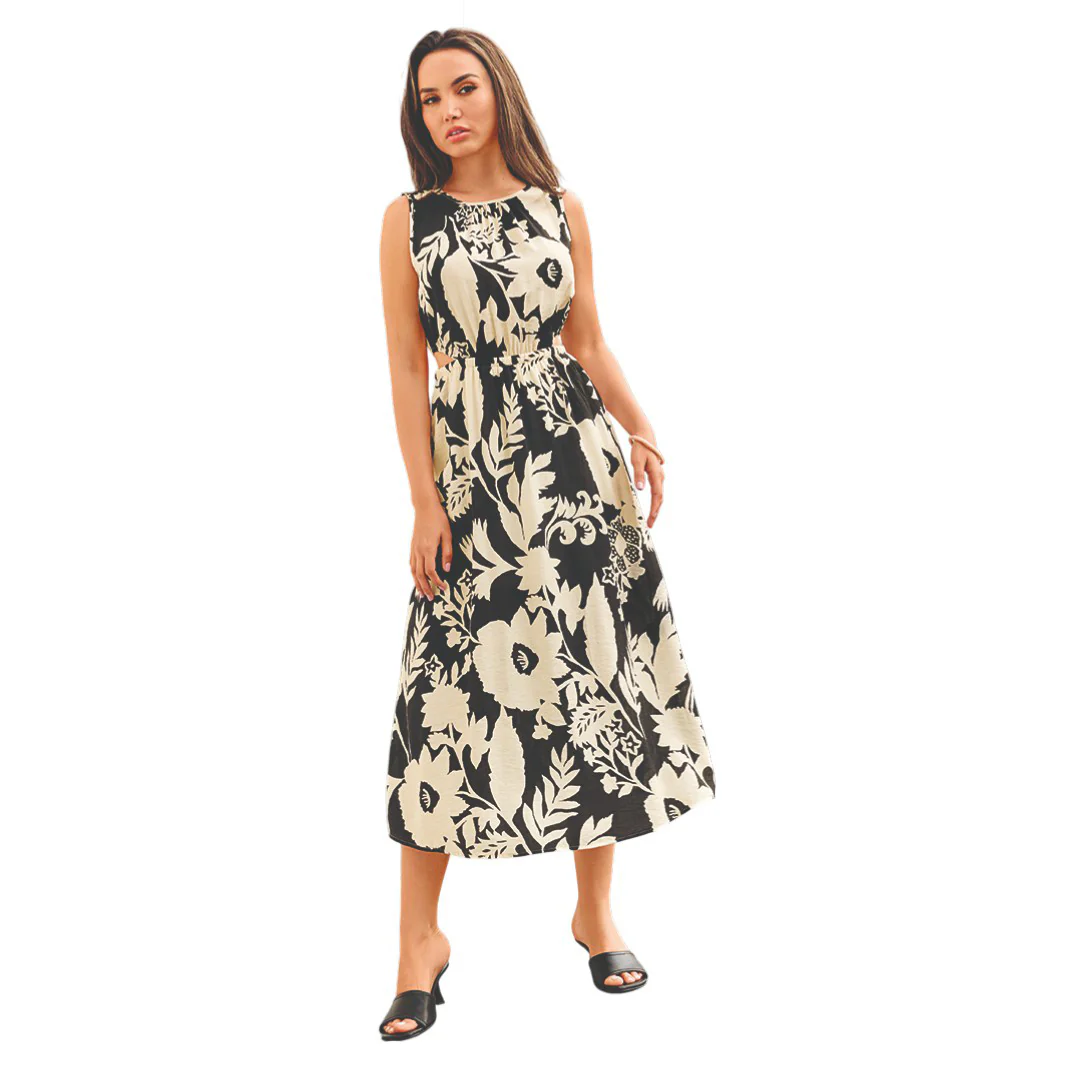 VESTIDO MIDI ESTAMPADO SIN MANGAS 95757