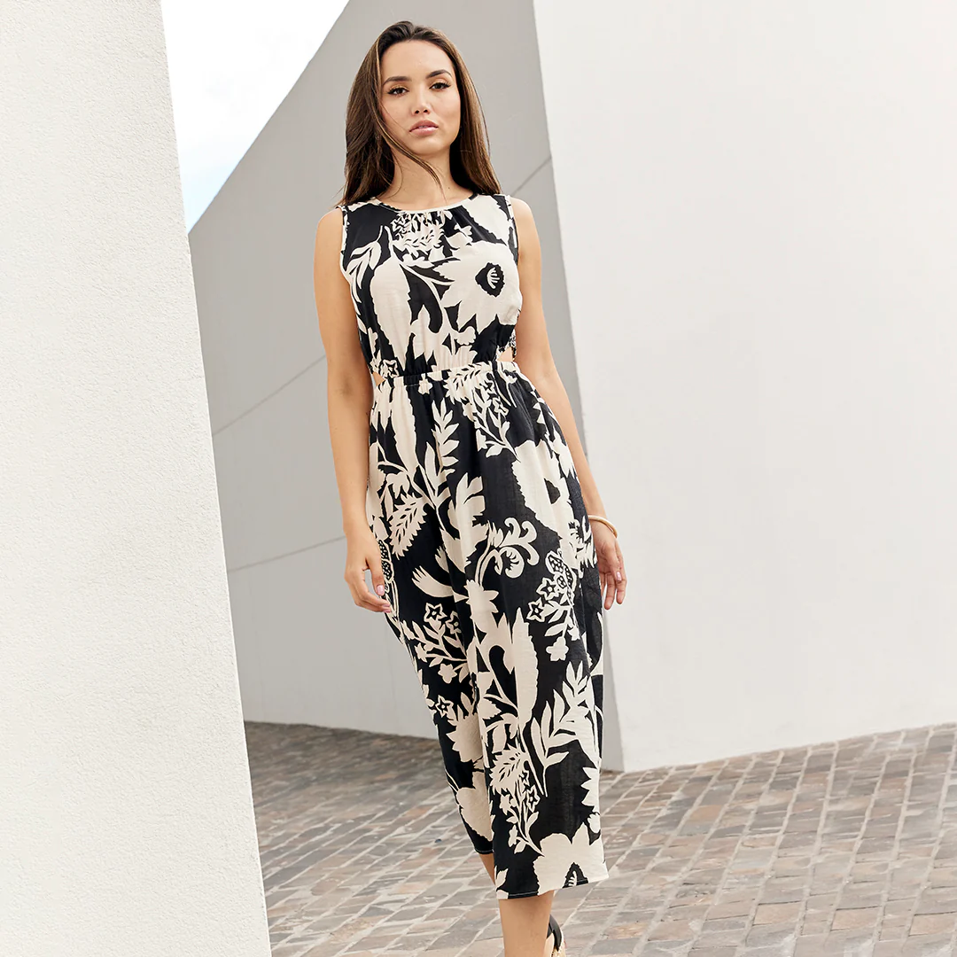 VESTIDO MIDI ESTAMPADO SIN MANGAS 95757 - Image 3