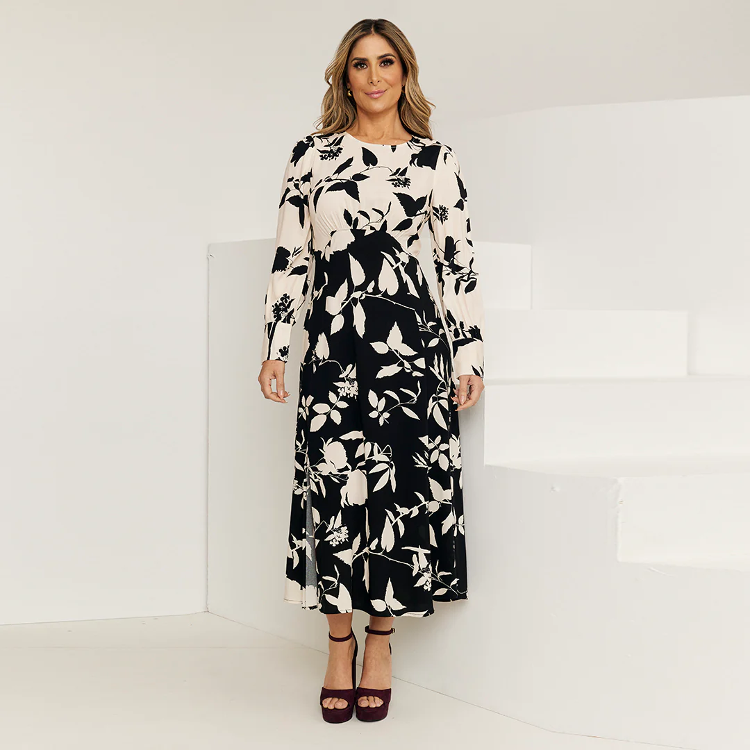 VESTIDO MIDI ESTAMPADO FLORAL MULTICOLOR 91191 - Image 3