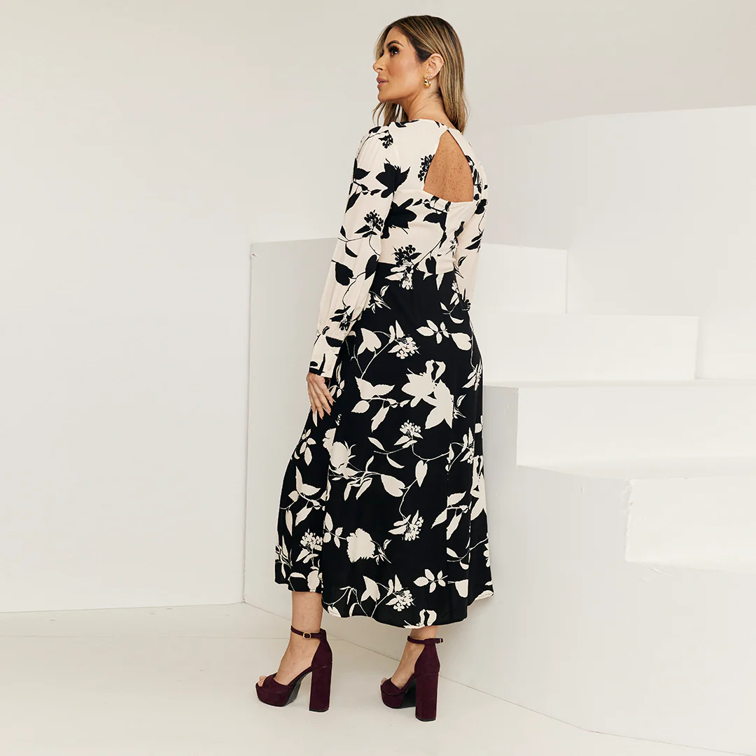 VESTIDO MIDI ESTAMPADO FLORAL MULTICOLOR 91191 - Image 4