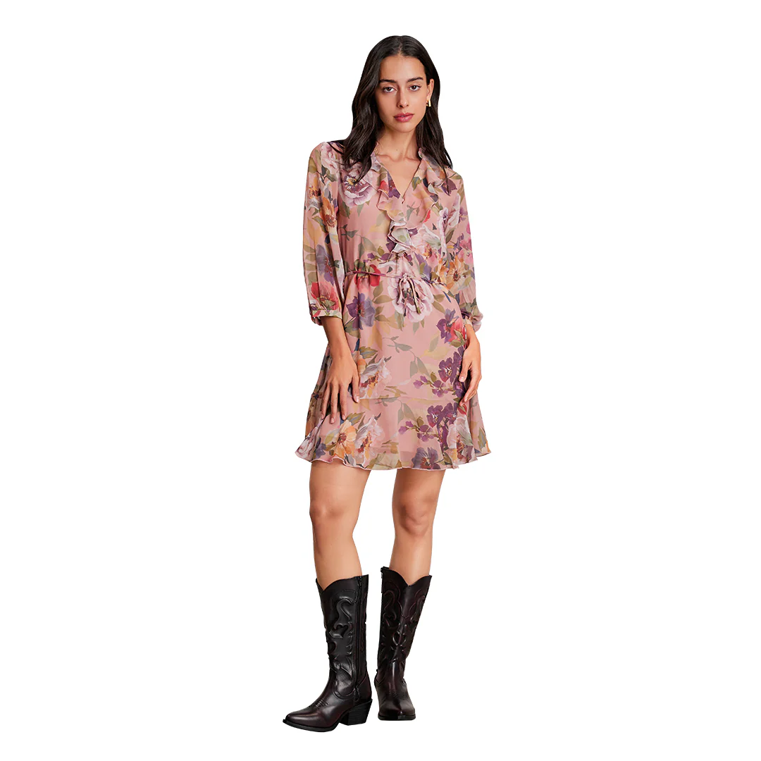 VESTIDO MULTICOLOR BOHEMIO CON FORRO 93655