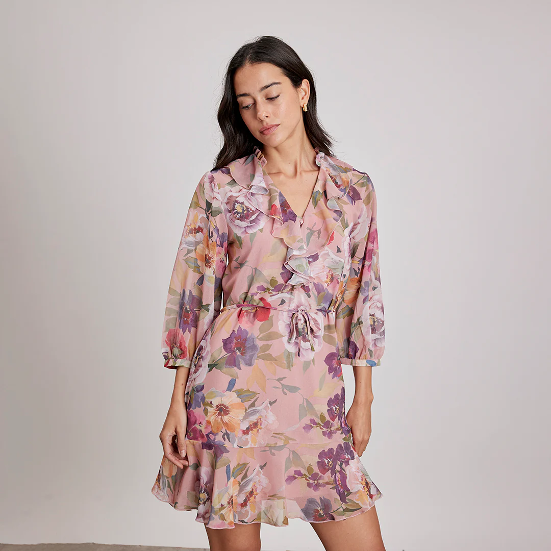 VESTIDO MULTICOLOR BOHEMIO CON FORRO 93655 - Image 3