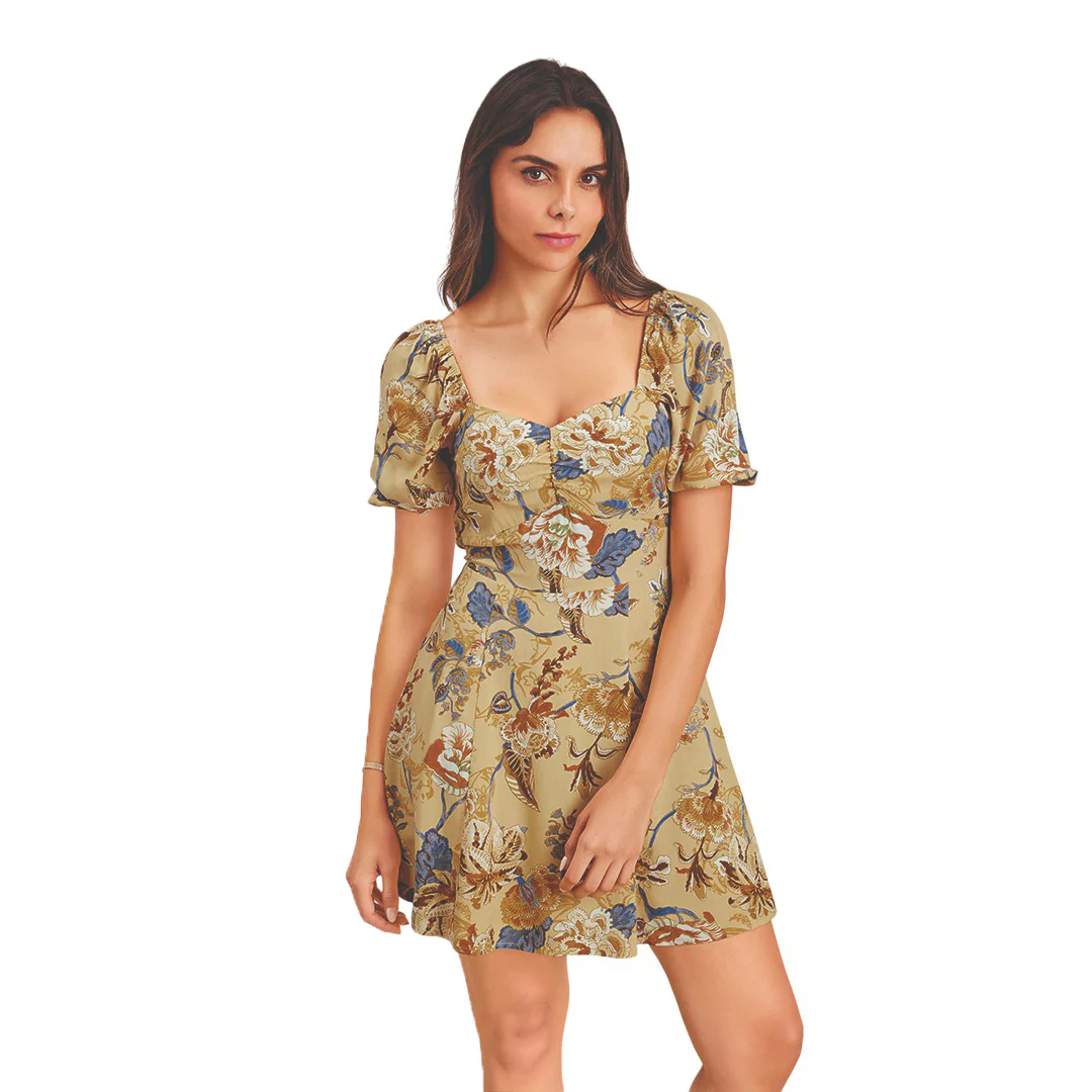 VESTIDO MULTICOLOR CAMPESINO CORTO 92637