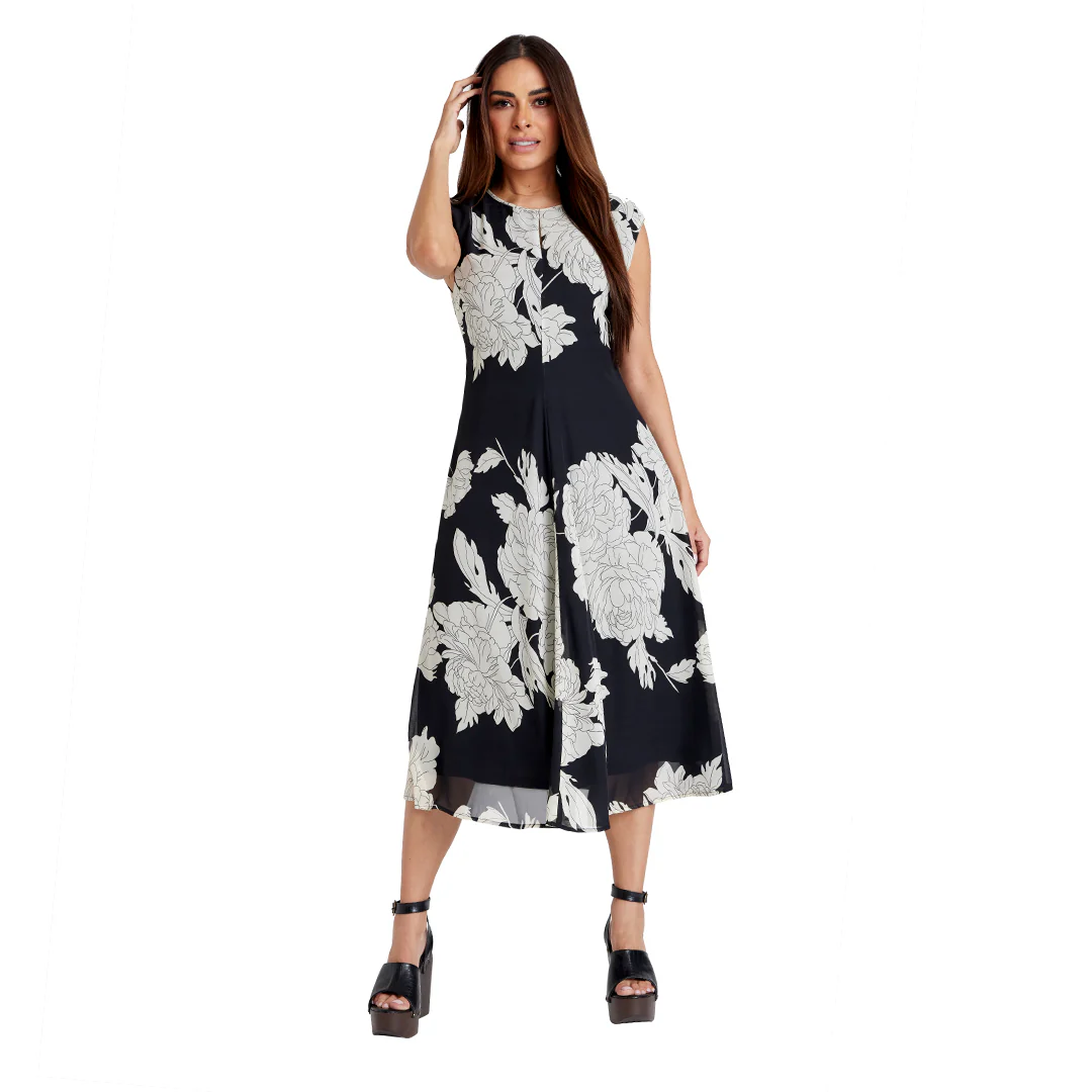 VESTIDO MULTICOLOR ESTAMPADO CON ESCOTE EN ESPALDA MUJER 92619