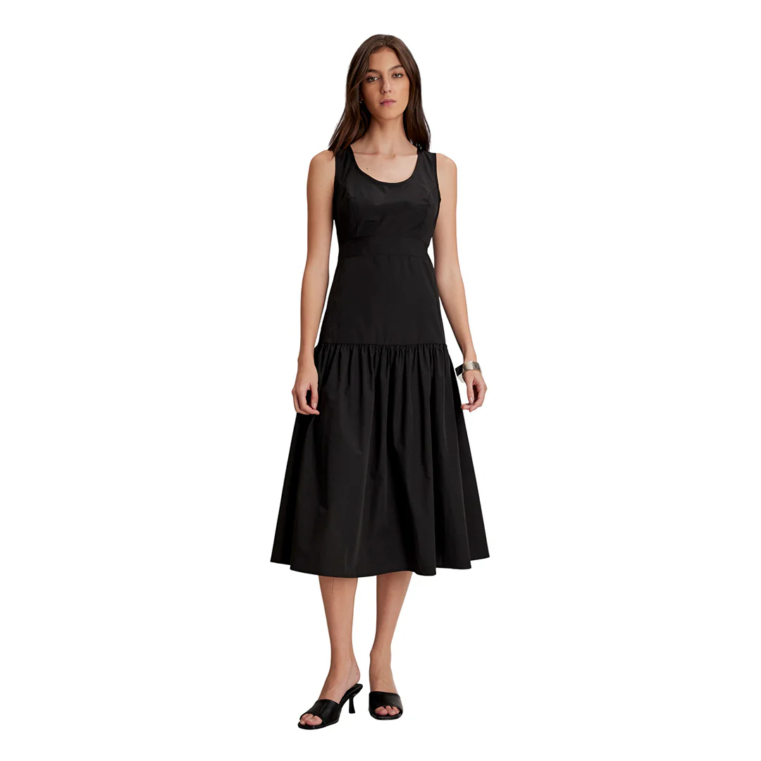 VESTIDO NEGRO CORTE A LA CADERA 97880