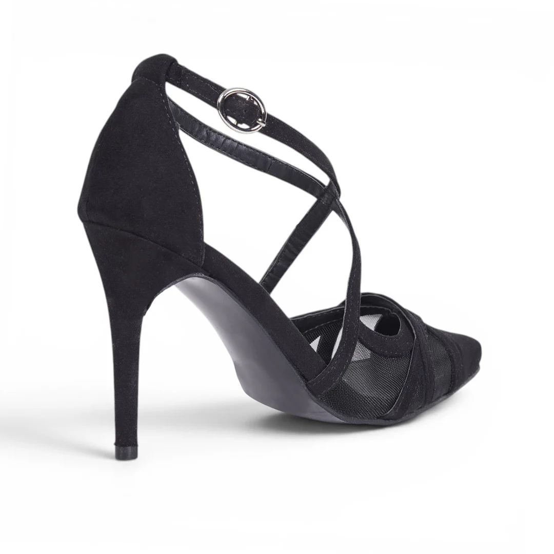 ZAPATILLA CON MALLA Y TIRAS NEGRO 36821 - Image 4
