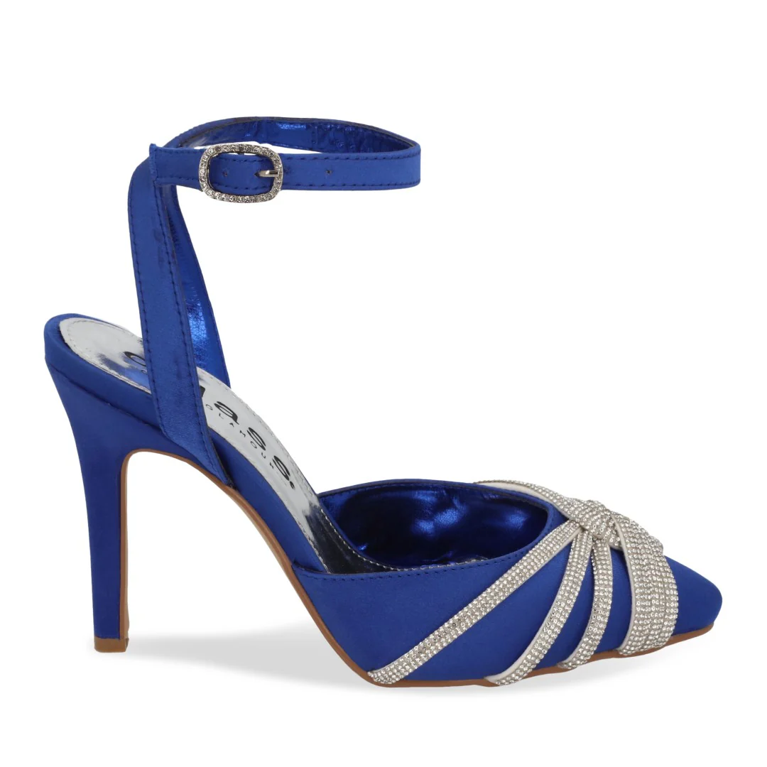 ZAPATILLA DE TACÓN AZUL CON TIRAS DE BRILLOS 32420 - Image 2