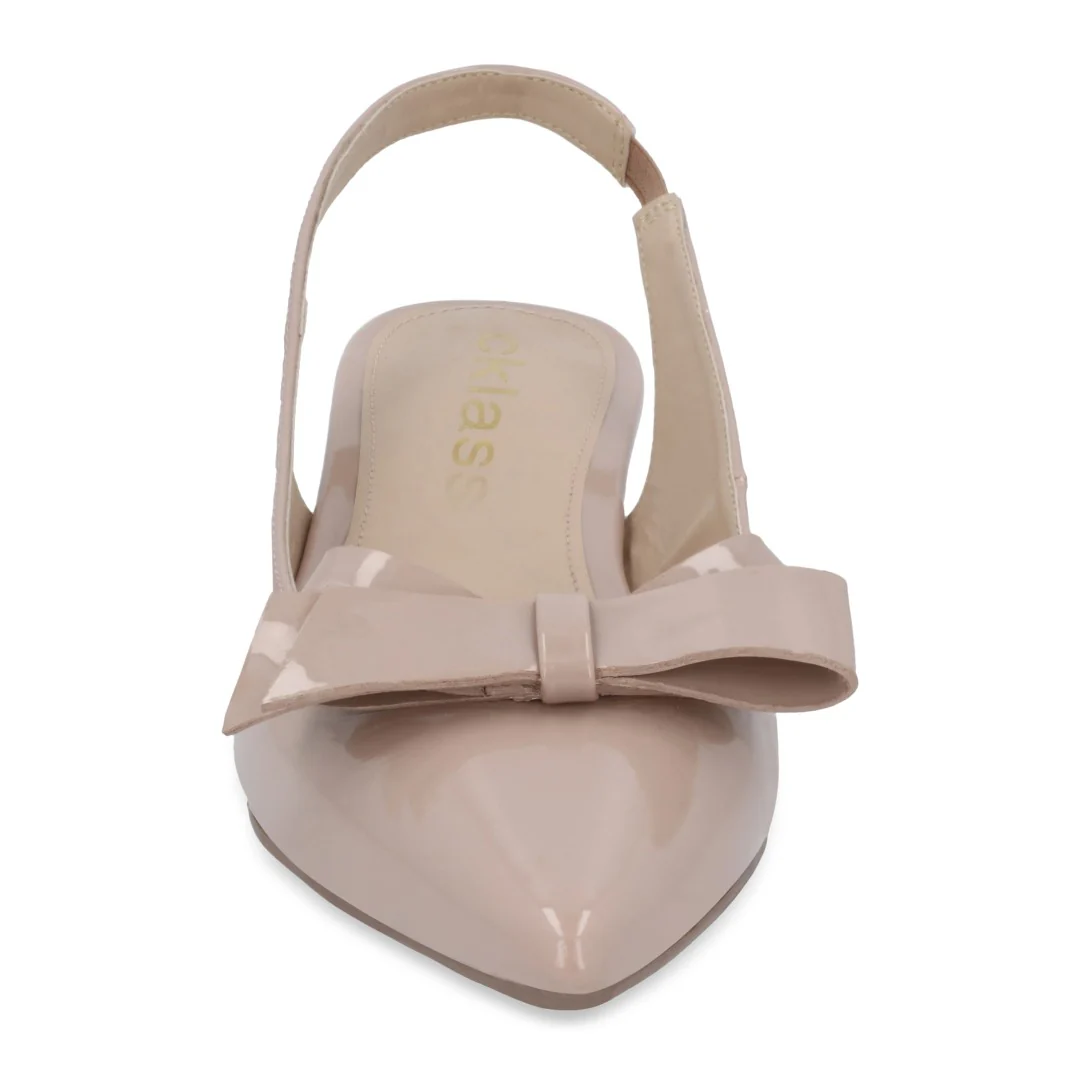 ZAPATILLA DE TACÓN BEIGE CON MOÑO 48921 - Image 4