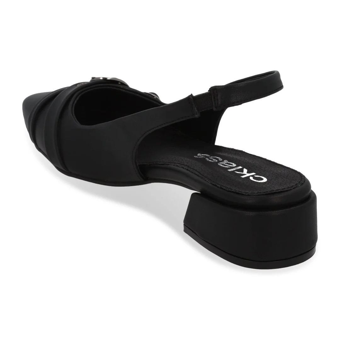 ZAPATILLA DE TACÓN NEGRO CON HEBILLAS 73143 - Image 3