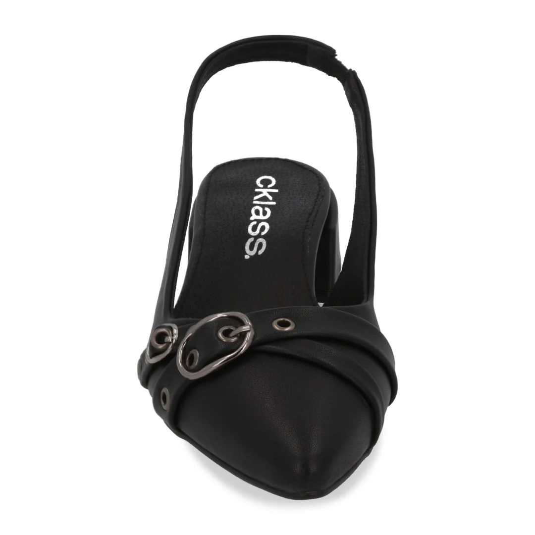 ZAPATILLA DE TACÓN NEGRO CON HEBILLAS 73143 - Image 4