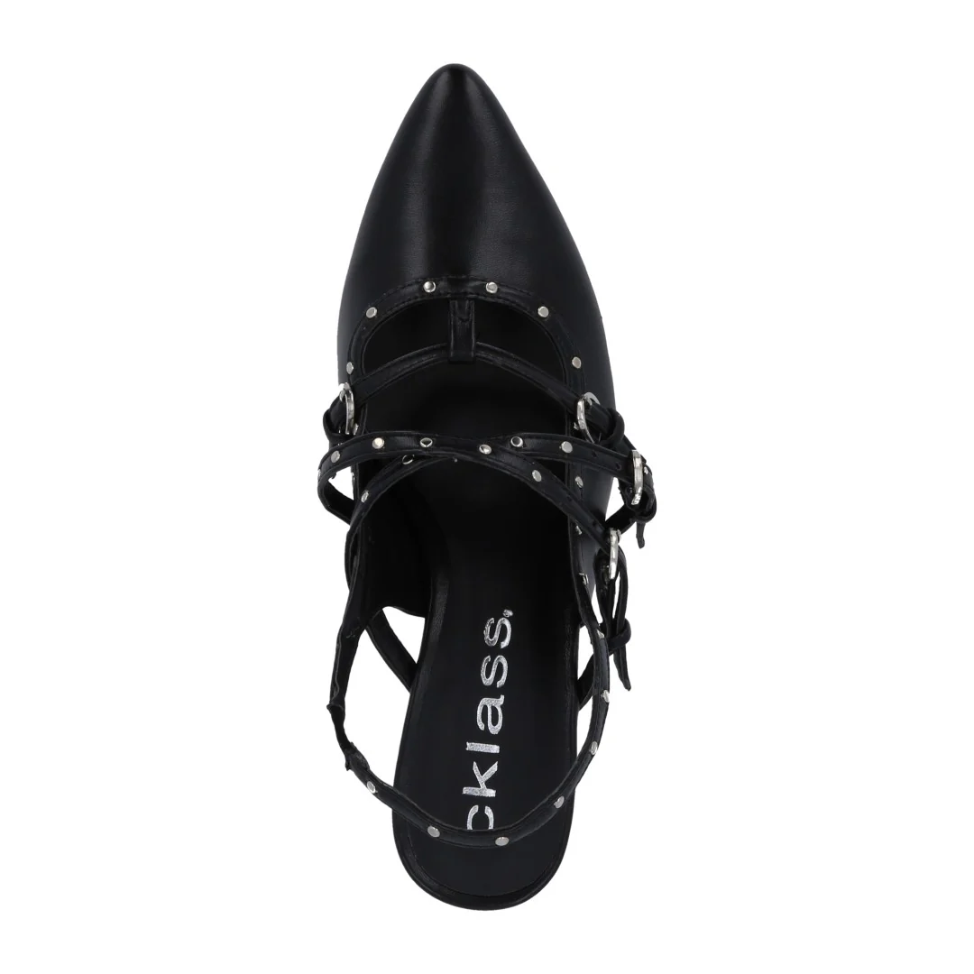 ZAPATILLA DE TACÓN NEGRO CON HEBILLAS 94994 - Image 5