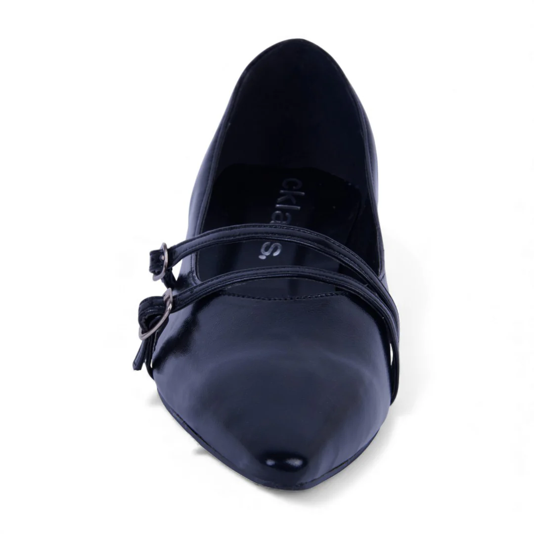 ZAPATILLA DE TACÓN NEGRO CON LÁTIGOS 18073 - Image 4
