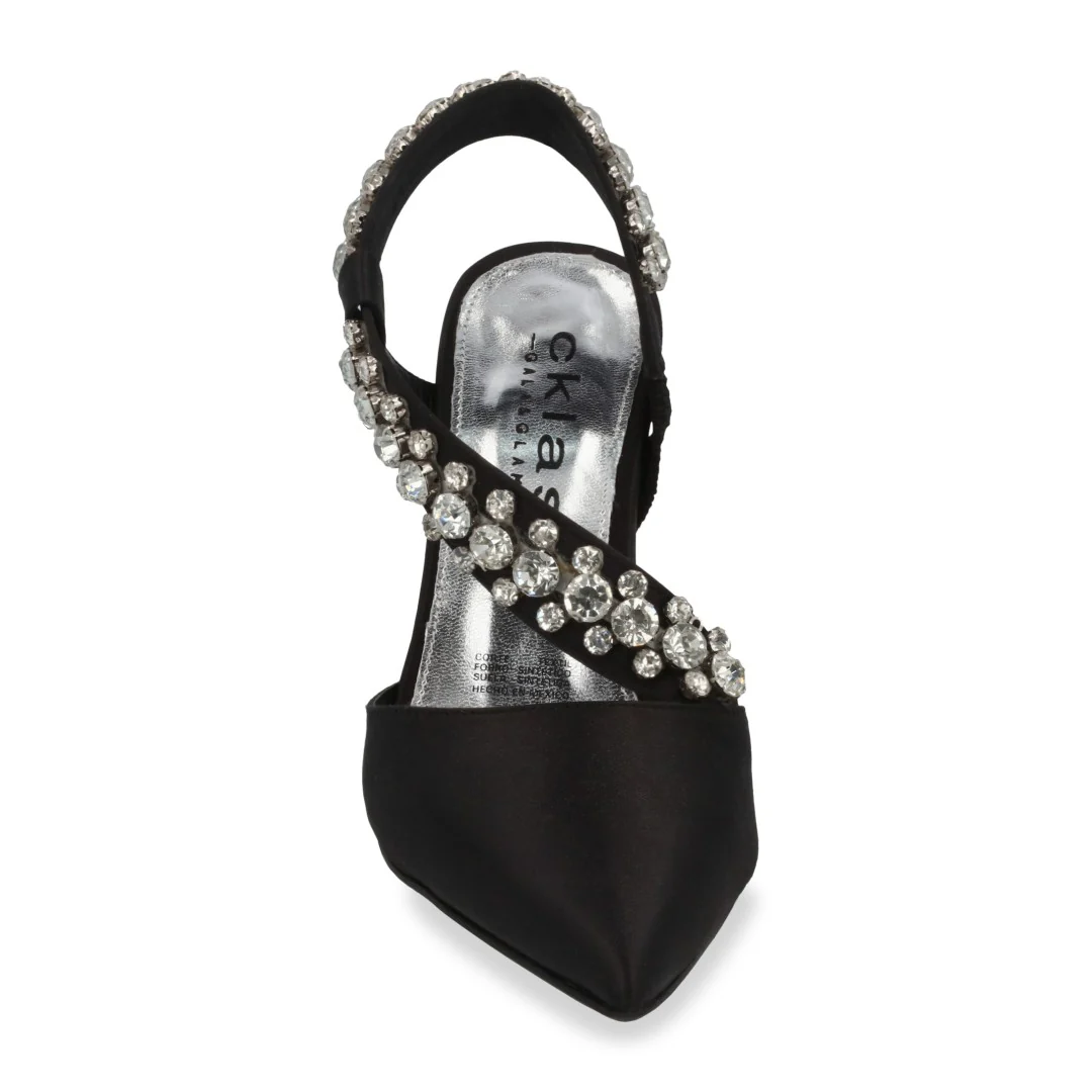 ZAPATILLA DE TACÓN NEGRO CON PEDRERÍA 04088 - Image 4