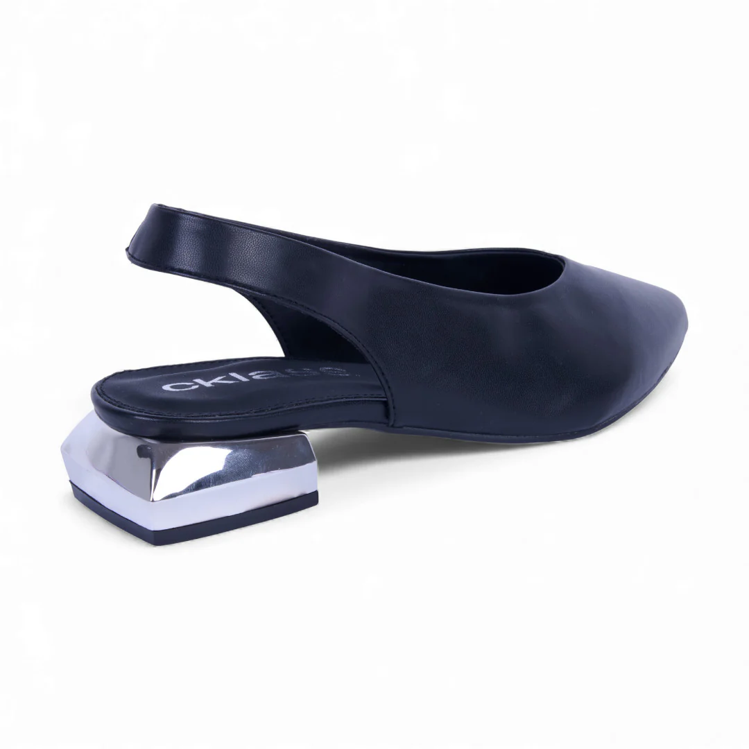 ZAPATILLA DE TACÓN NEGRO METÁLICA 73152 - Image 3