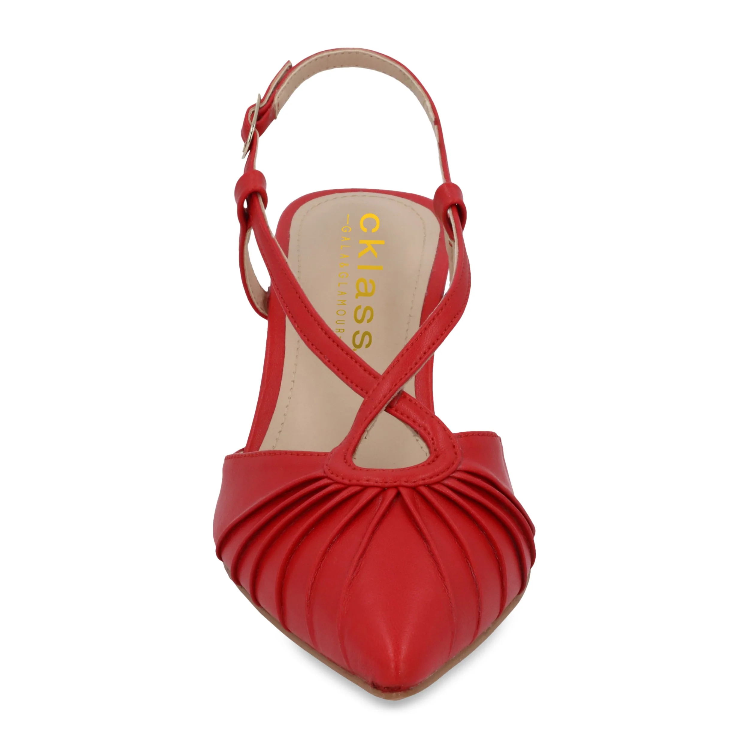 ZAPATILLA DE TACÓN ROJO 5CM MUJER CON DETALLE METÁLICO 08635 - Image 3