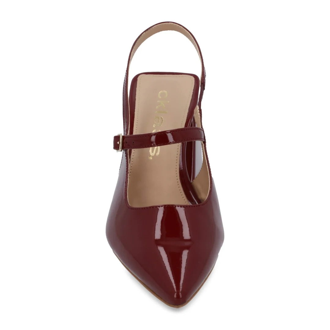 ZAPATILLA DE TACÓN TINTO ACABADO EN PUNTA 24157 - Image 3