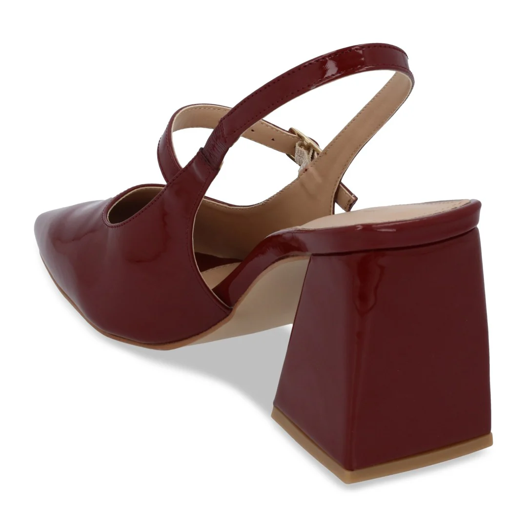 ZAPATILLA DE TACÓN TINTO ACABADO EN PUNTA 24157 - Image 4