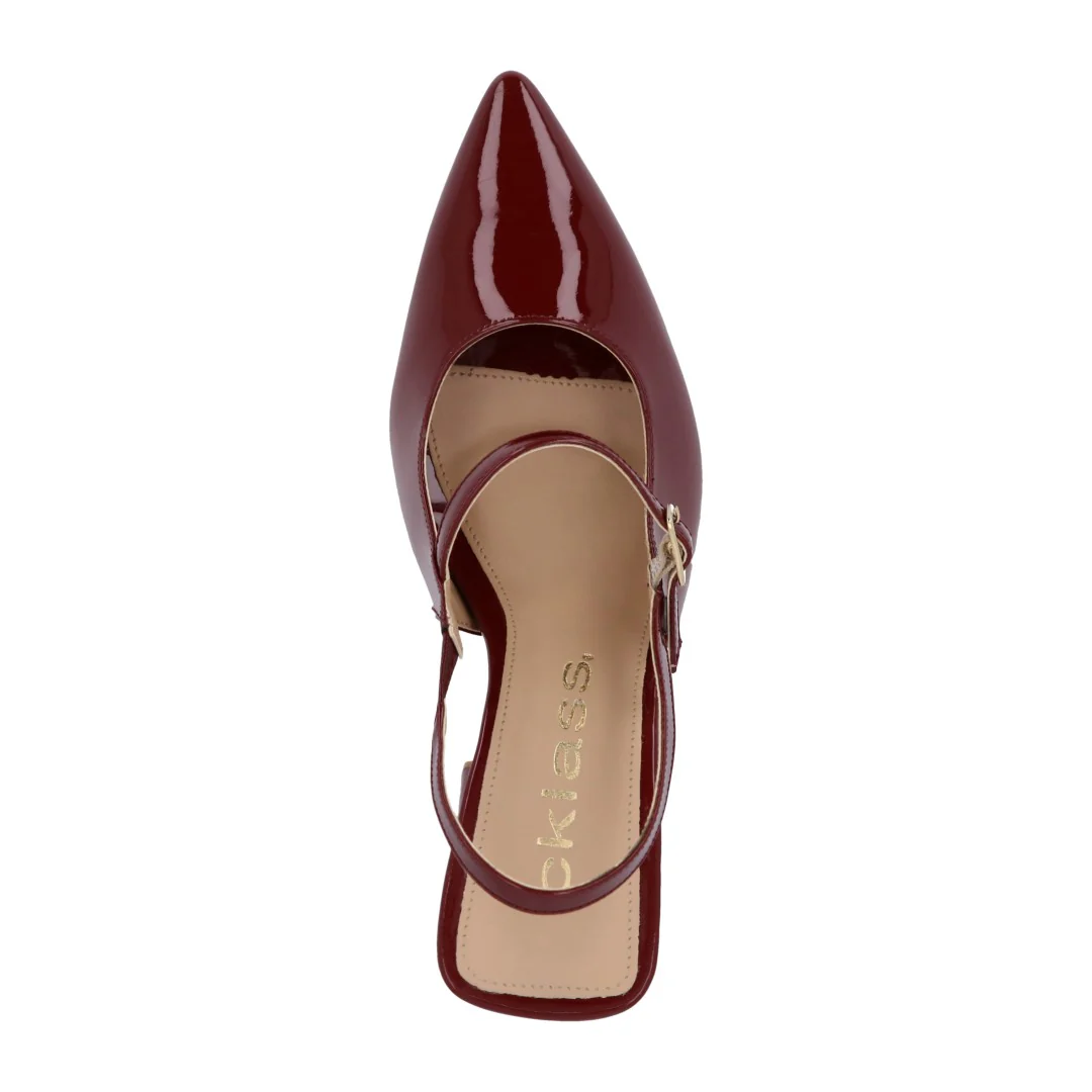 ZAPATILLA DE TACÓN TINTO ACABADO EN PUNTA 24157 - Image 5