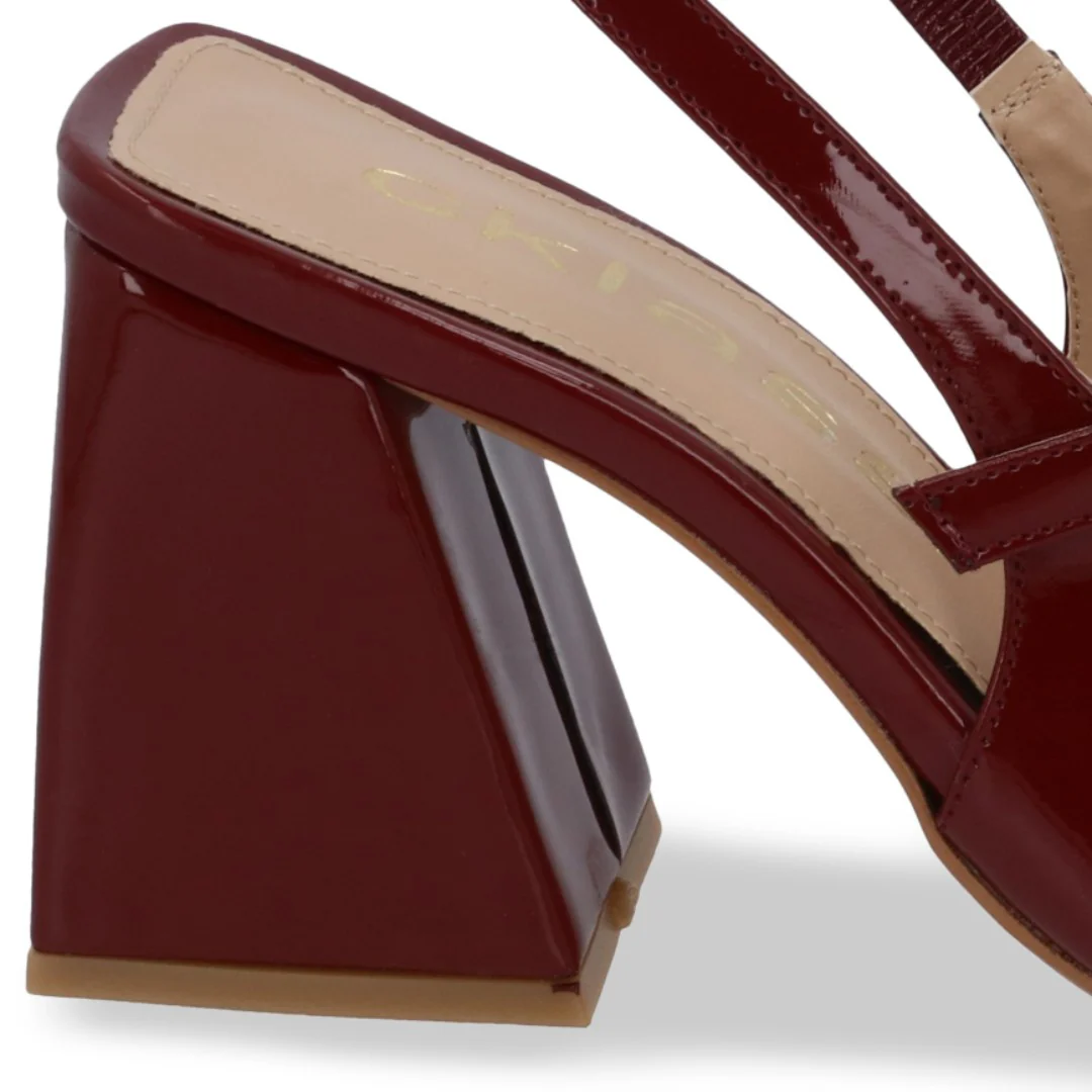 ZAPATILLA DE TACÓN TINTO ACABADO EN PUNTA 24157 - Image 6