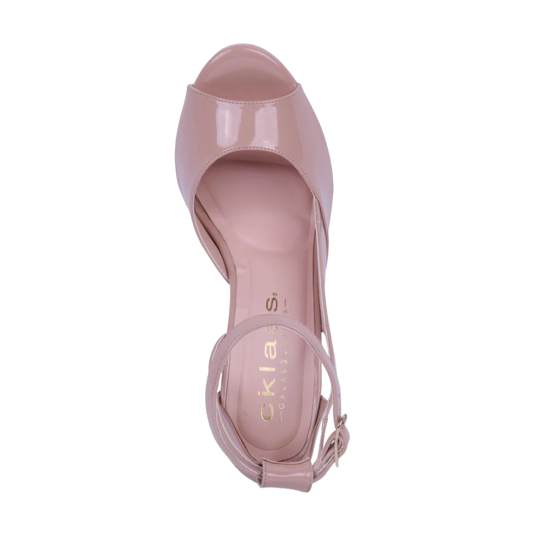 ZAPATILLA TACÓN BEIGE PEEP TOE 08661 - Image 5
