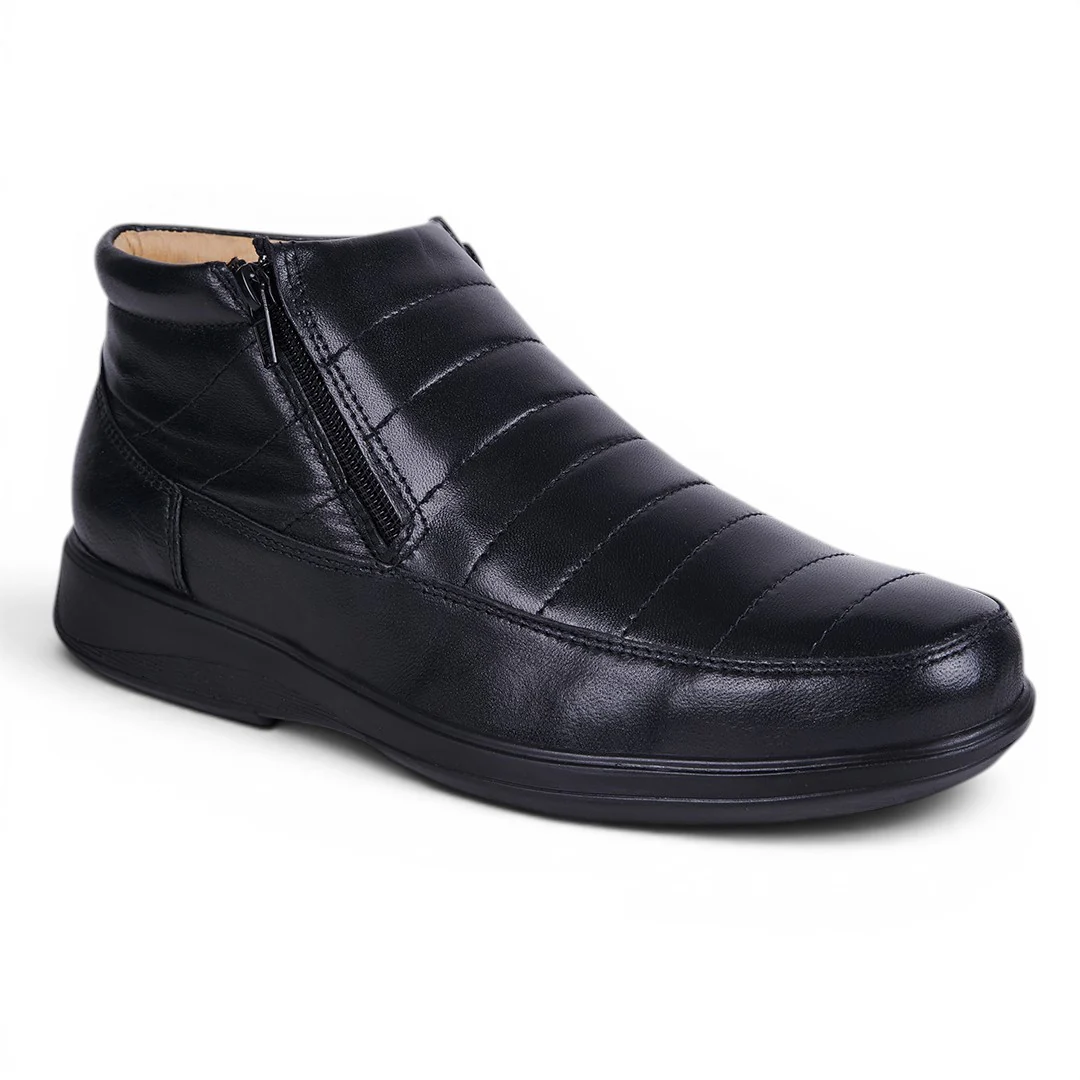ZAPATO BOTÍN PIEL CON CIERRE NEGRO 07323