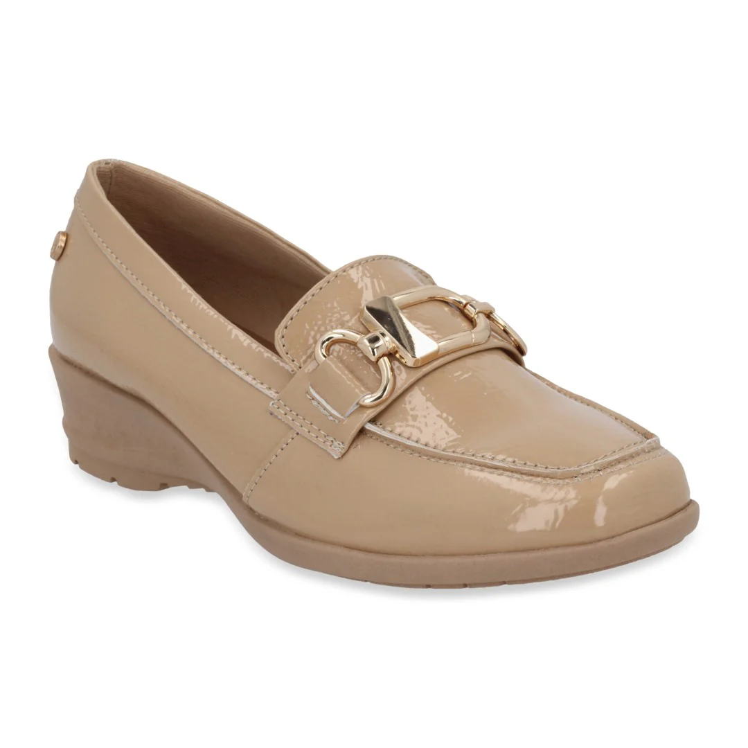 ZAPATO CASUAL BEIGE CON HERRAJE 48813