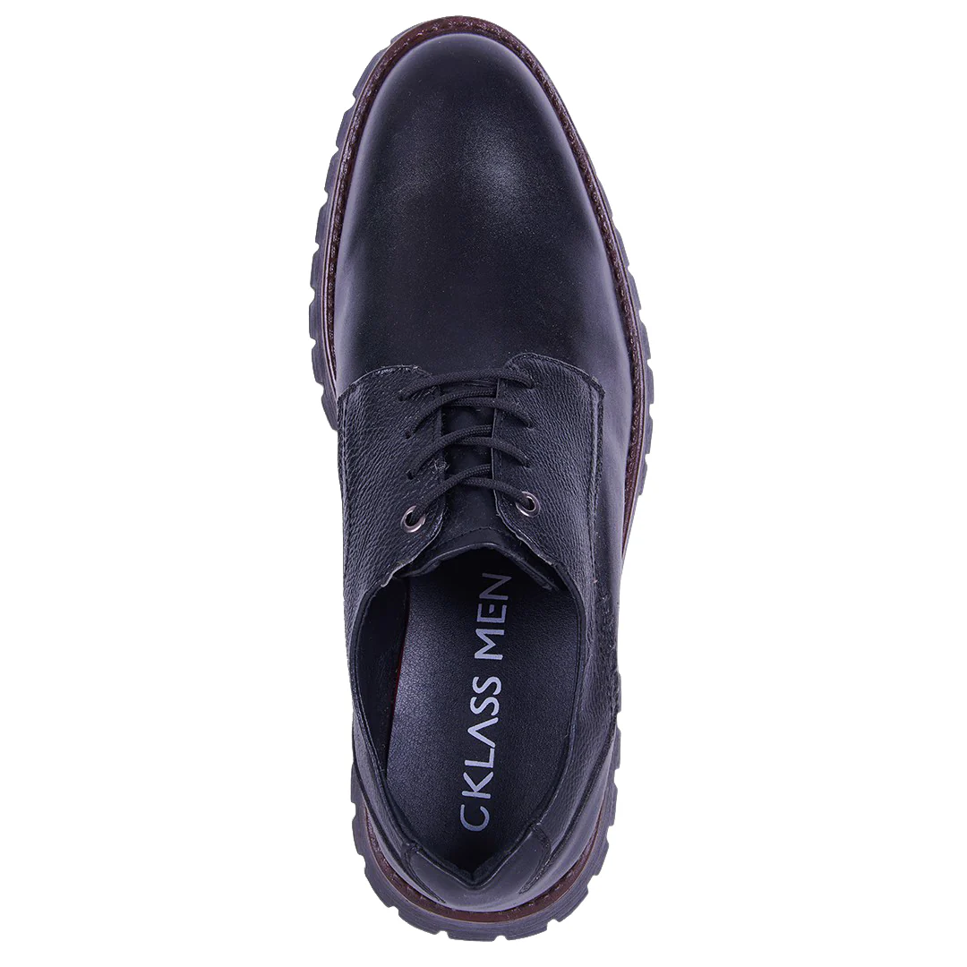 ZAPATO CASUAL LISO CON CORDONES NEGRO 12039 - Image 4