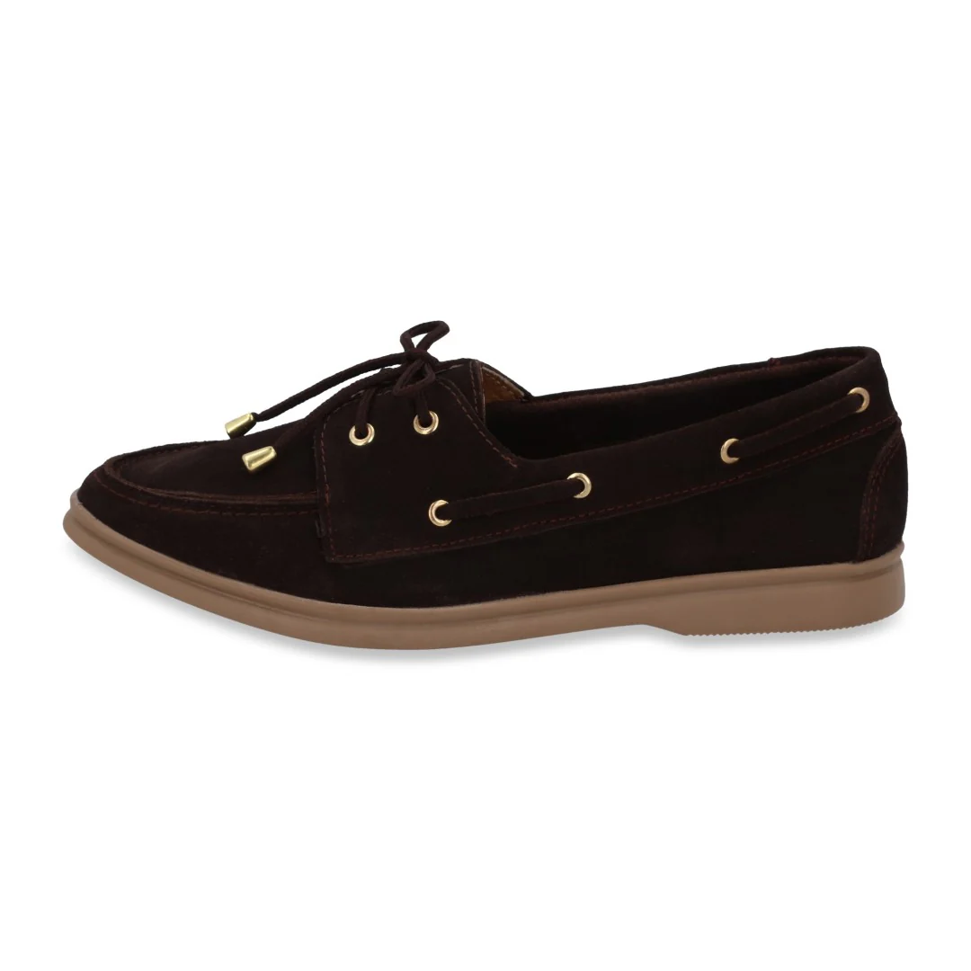 ZAPATO DE PISO CAFÉ DE GAMUZA NÁUTICO 45516 - Image 2