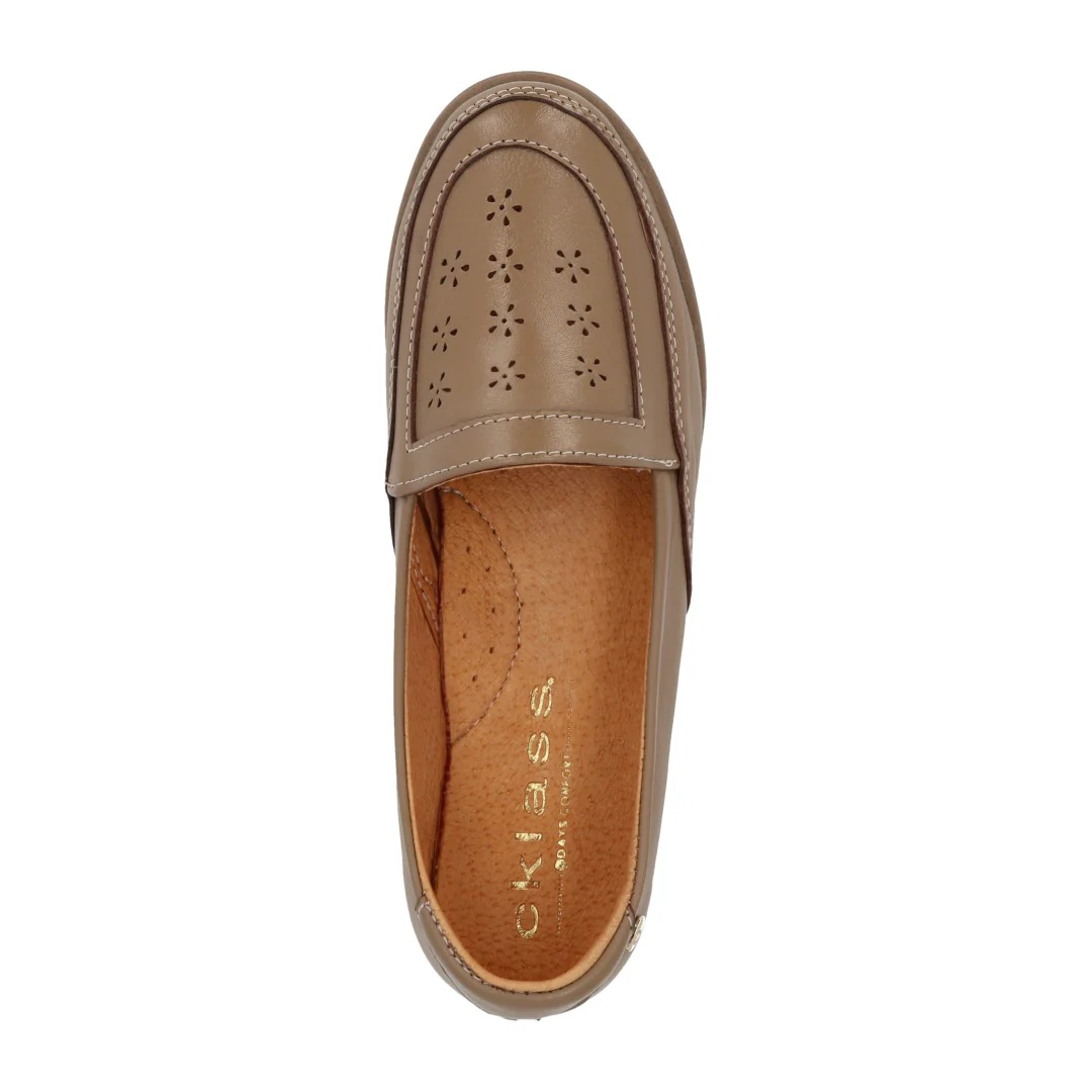 ZAPATO DE PISO MUJER BEIGE CON CORTE LÁSER 36343 - Image 5