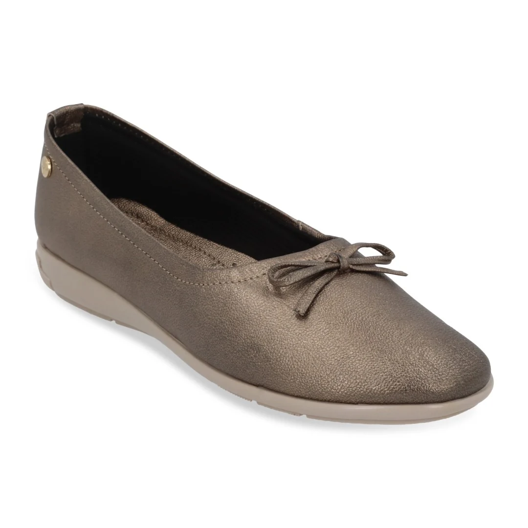 ZAPATO DE PISO MUJER ORO CON MOÑO 44360